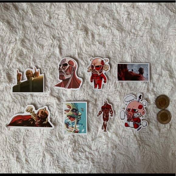 ❗️SOLD❗️$5 AoT stickers (x8 bundle, large) - Picture 1 of 1